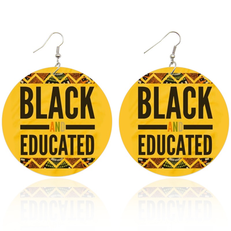 Black and Educated Earrings (Yellow)